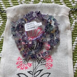 Free People Purple and Green Beaded Necklace